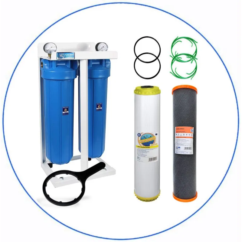 Σύστημα Φίλτρου Big Blue 20'' BBCSTCBLP20 της Aqua Filter με Διατομή Παροχής 1''