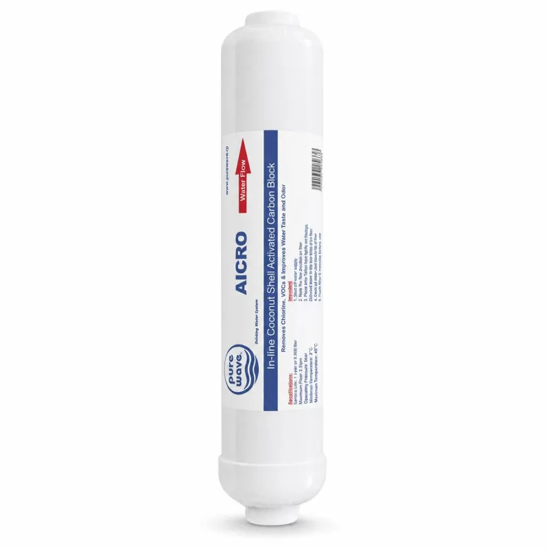 Φίλτρο Ψυγείου Purewave AICRO In-Line 2x10 Συμπαγής Ενεργός Άνθρακας