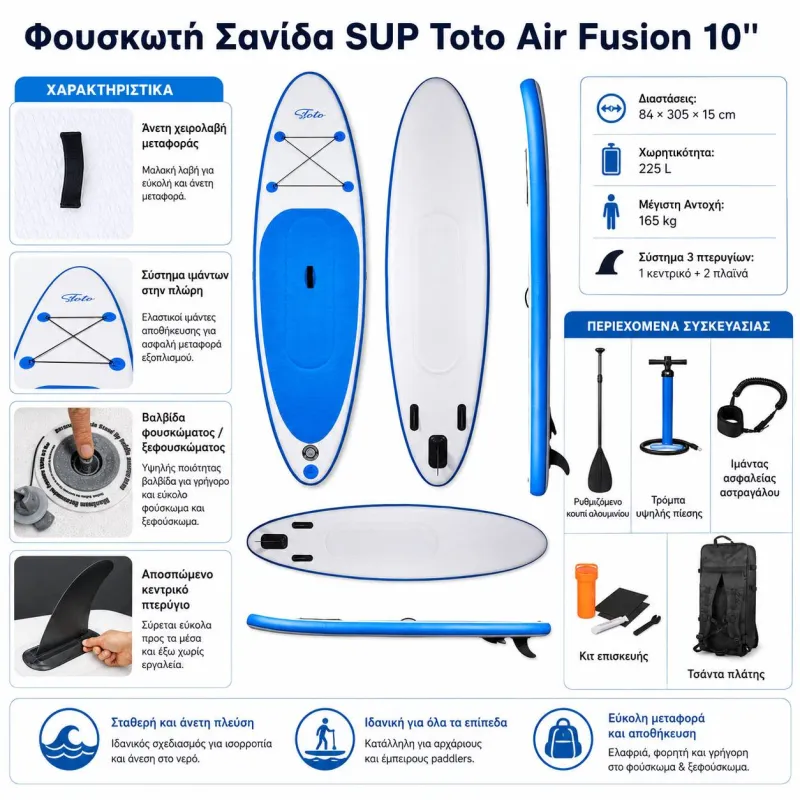 Σανίδα Stand Up Paddle Toto Air Fusion