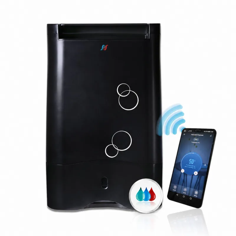 Μαύρος αφυγραντήρας Puredry PDDW10200 Famous με Wi-Fi μπροστινή όψη